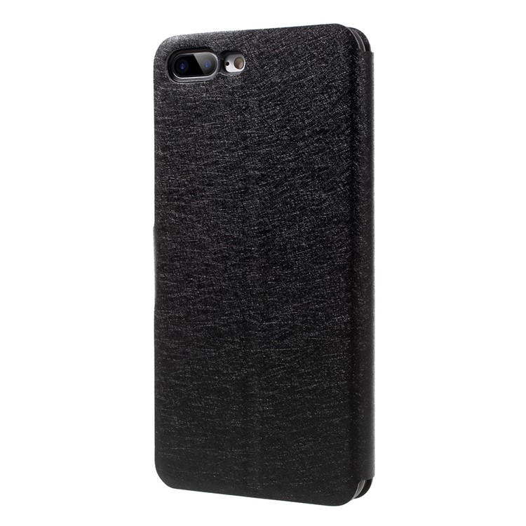 Diamond Flower Decor Silk Texture Leather Case for iPhone 7 Plus 5.5 inch - Black-2
