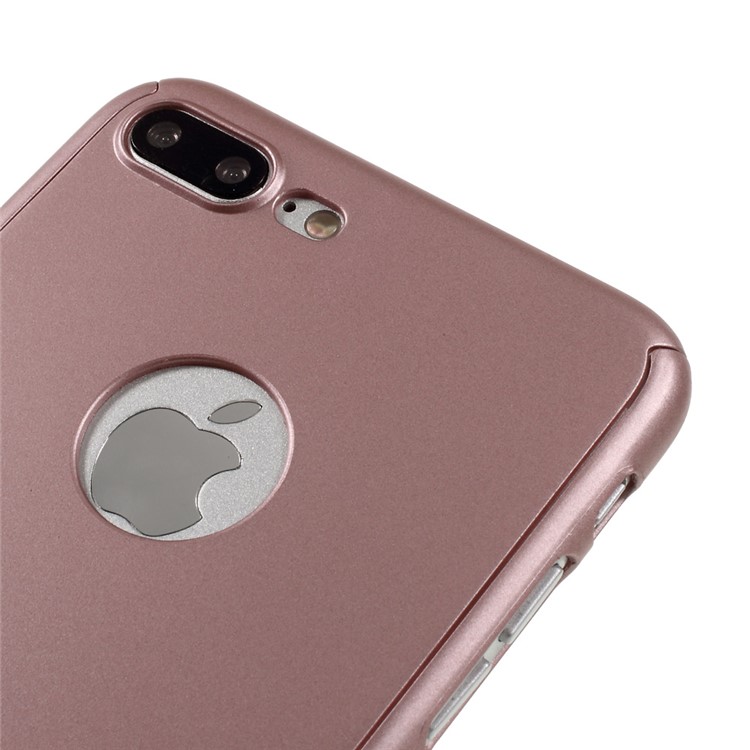 2-in-1 Full Protection PC Hard Case for iPhone 7 Plus + Tempered Glass Screen Protector - Rose Gold-3