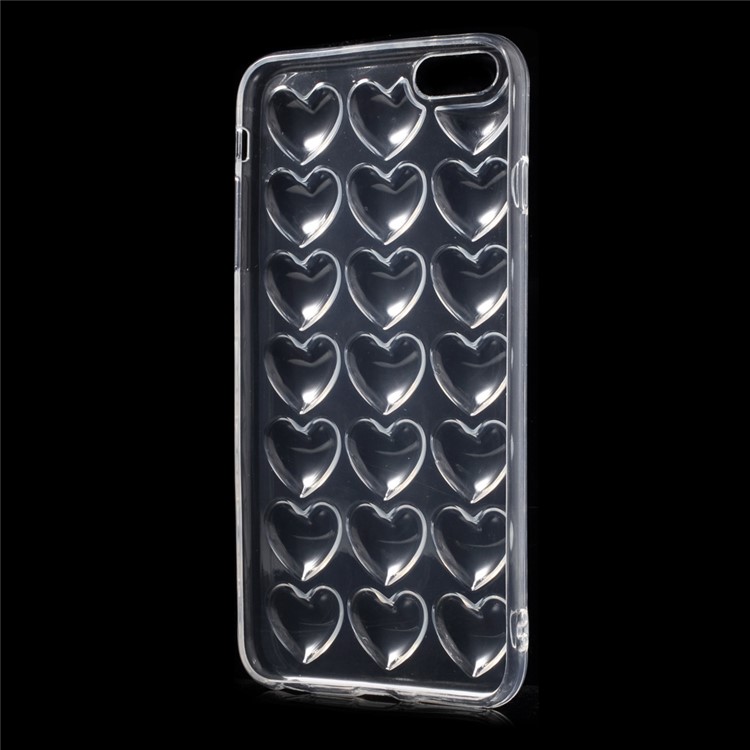 3D Love Hearts Jelly TPU Case for iPhone 6S 6 with Lanyard + Screen Protector - Transparent-6