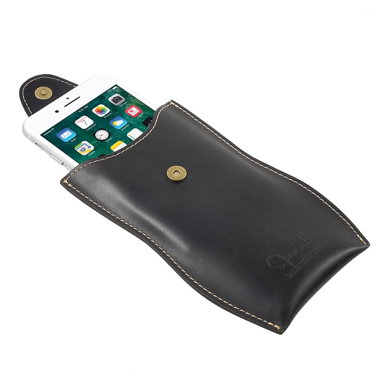Belt Clip Leather Pouch Holster Case for iPhone 7 - Black-3