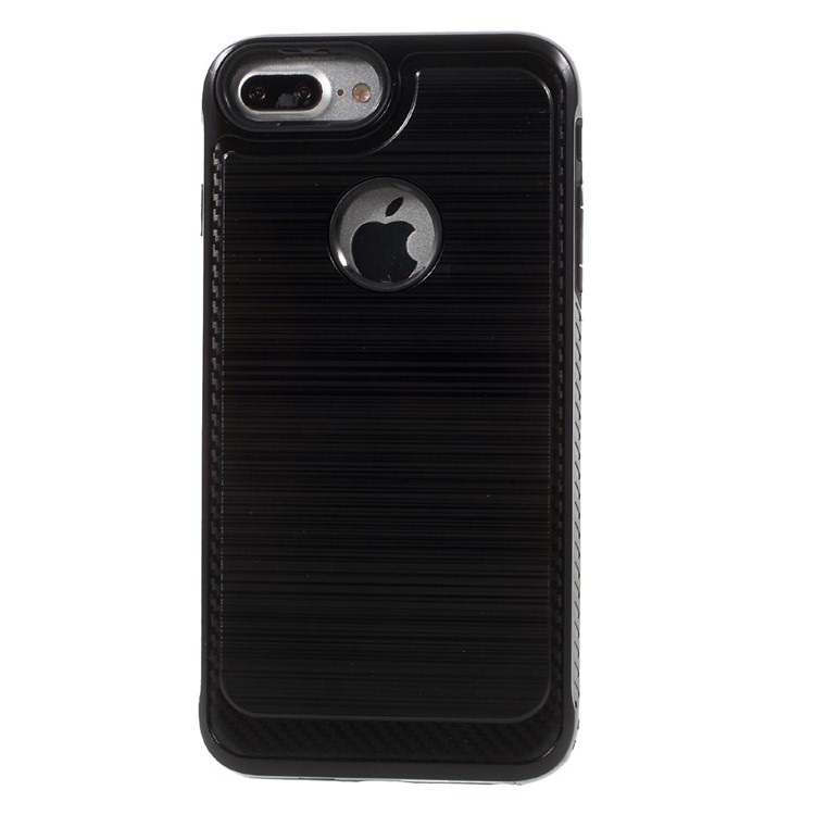 2-piece Brushed PC + TPU Hybrid Case for iPhone 7 Plus - Black-2