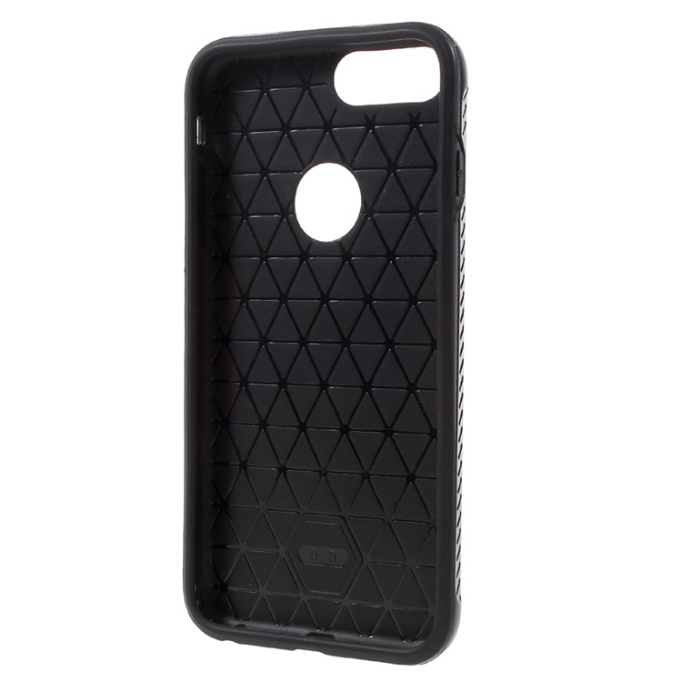 2-piece Brushed PC + TPU Hybrid Case for iPhone 7 Plus - Black-5