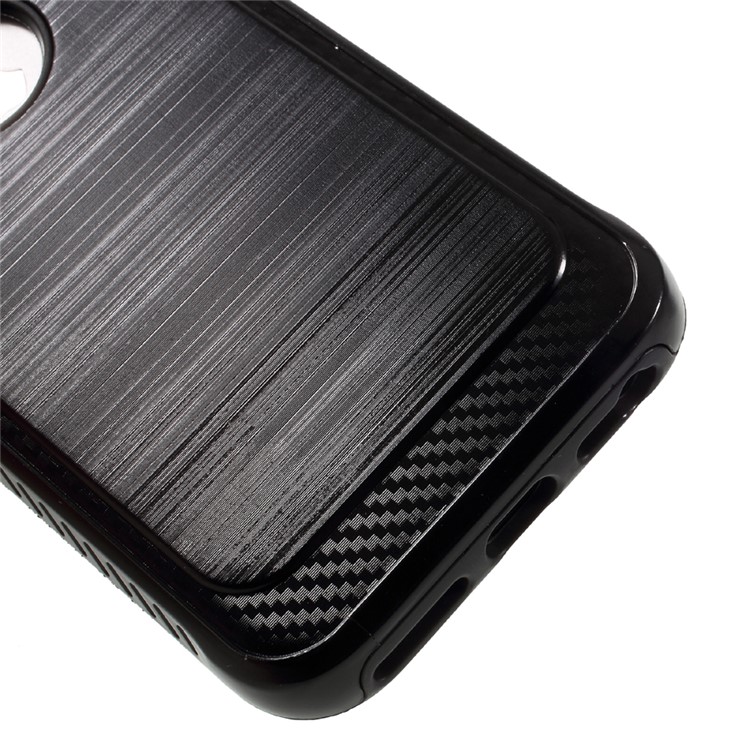 2-piece Brushed PC + TPU Hybrid Case for iPhone 7 4.7 inch - Black-4