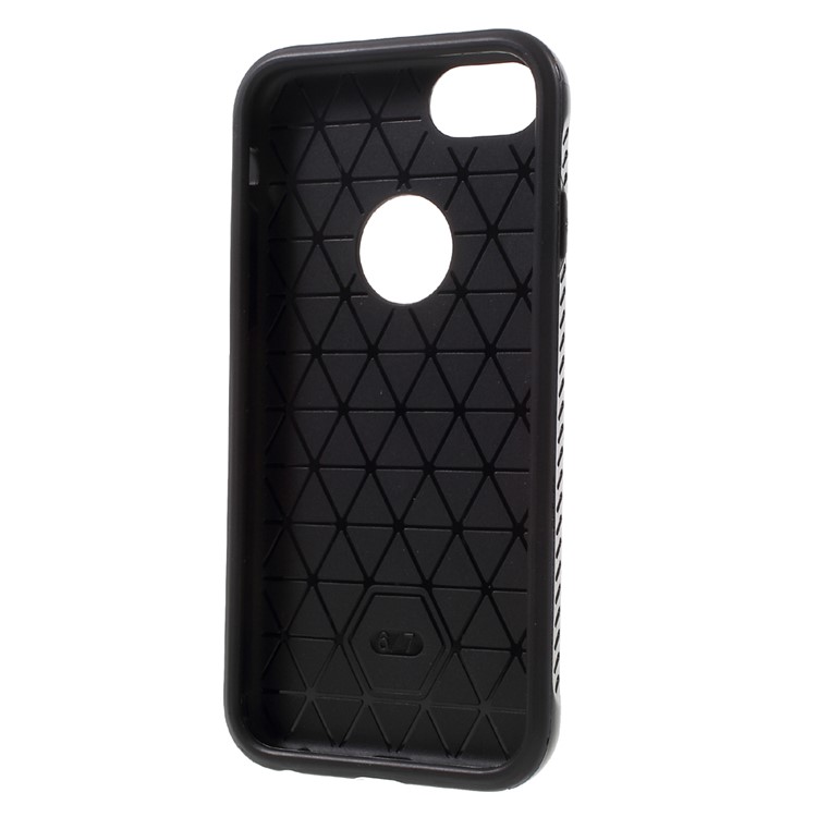 2-piece Brushed PC + TPU Hybrid Case for iPhone 7 4.7 inch - Black-5