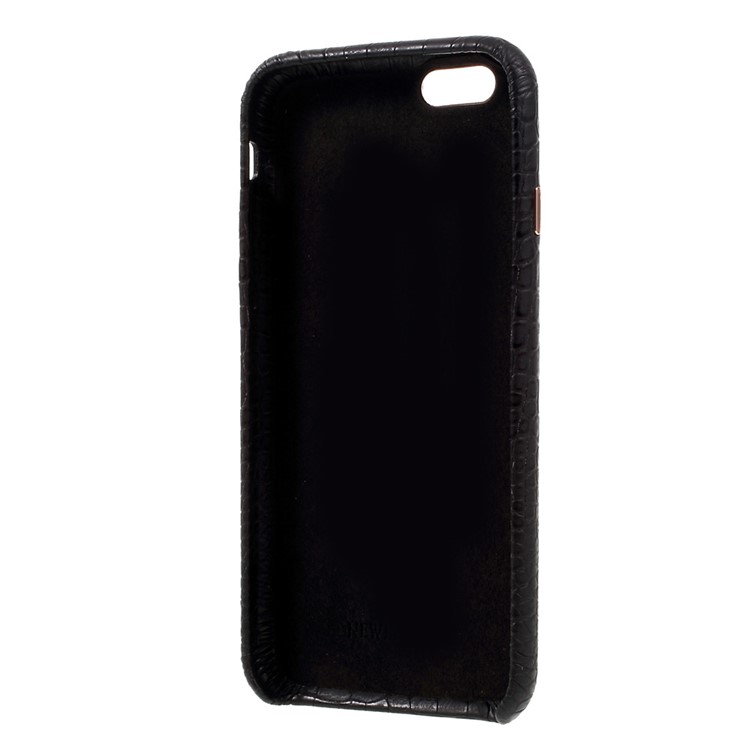 NEWELLYA Crocodile Texture Leather Coated PC Hard Case for iPhone 6S Plus / 6 Plus - Black-5