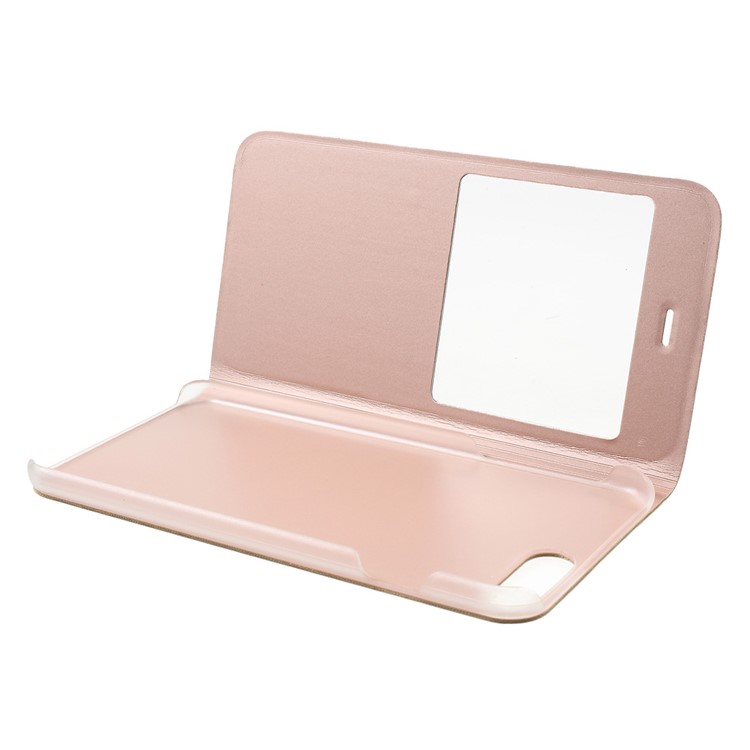 View Window Flip Leather Cover Case for iPhone 7 Plus - Rose Gold-4
