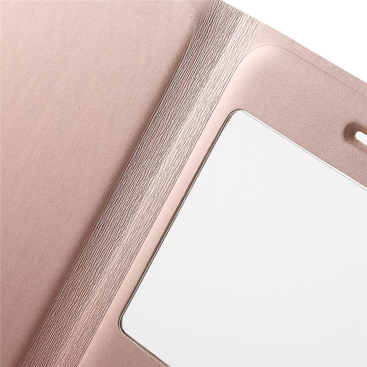 View Window Flip Leather Cover Case for iPhone 7 Plus - Rose Gold-5