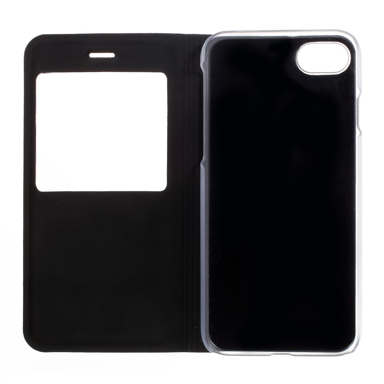 For iPhone 7 4.7 inch View Window Flip Leather Case - Black-8