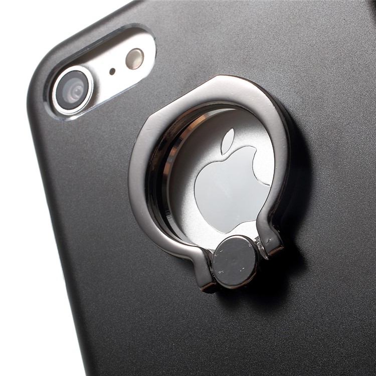 Finger Ring Grip Metal TPU Hybrid Case for iPhone 7 4.7 with Kickstand - Black-10