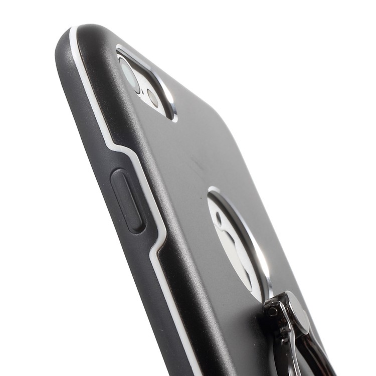 Finger Ring Grip Metal TPU Hybrid Case for iPhone 7 4.7 with Kickstand - Black-8