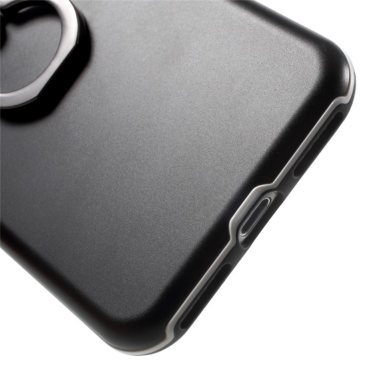 Finger Ring Grip Metal TPU Hybrid Case for iPhone 7 4.7 with Kickstand - Black-9