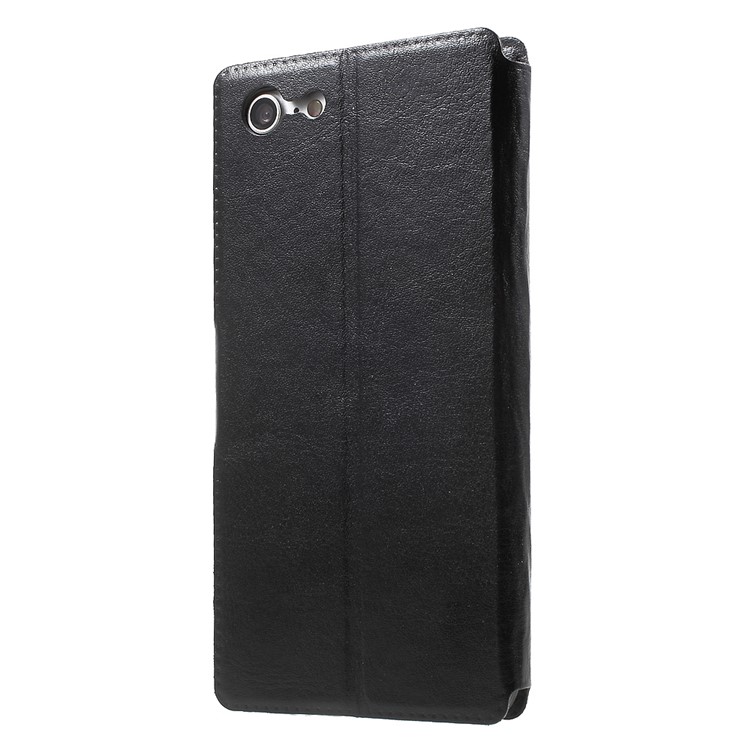 Crazy Horse Leather Stand Case for iPhone 7 - Black-2