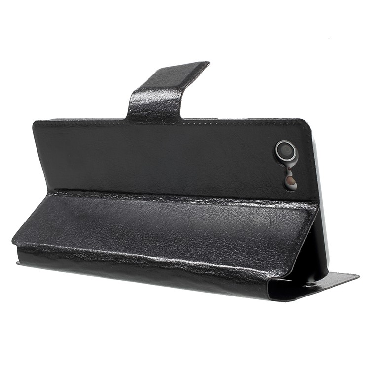 Crazy Horse Leather Stand Case for iPhone 7 - Black-4