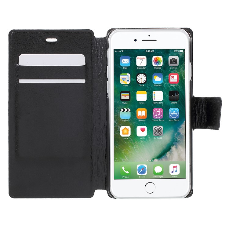 Crazy Horse Leather Stand Case for iPhone 7 - Black-5