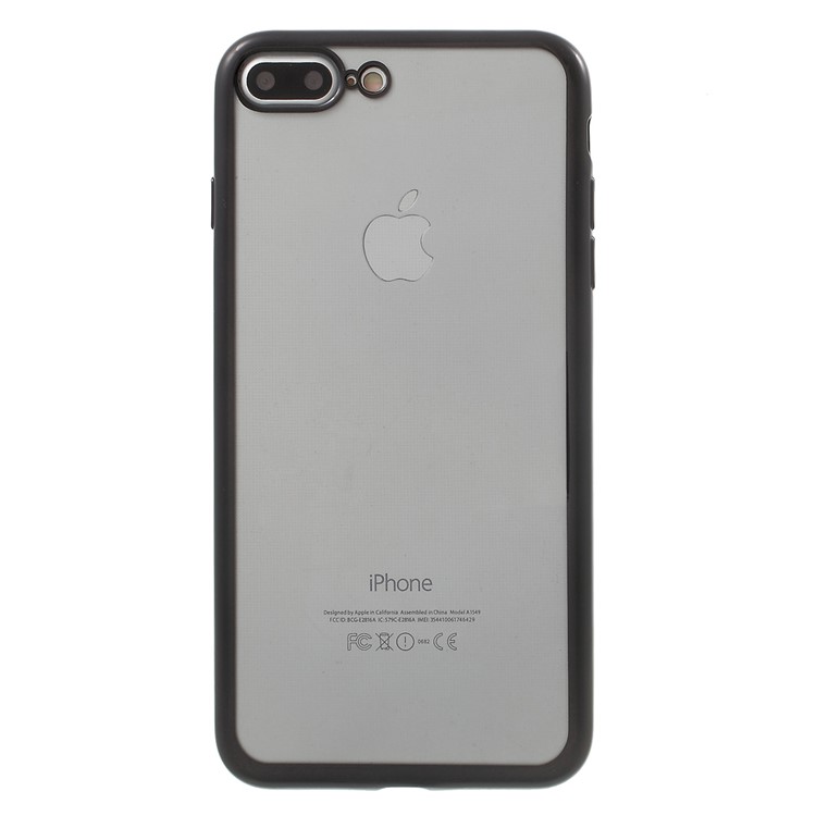 Electroplating Edge Clear TPU Cover for iPhone 7 Plus 5.5 Inch - Black-2