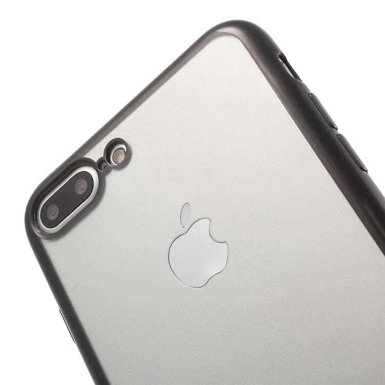 Electroplating Edge Clear TPU Cover for iPhone 7 Plus 5.5 Inch - Black-4