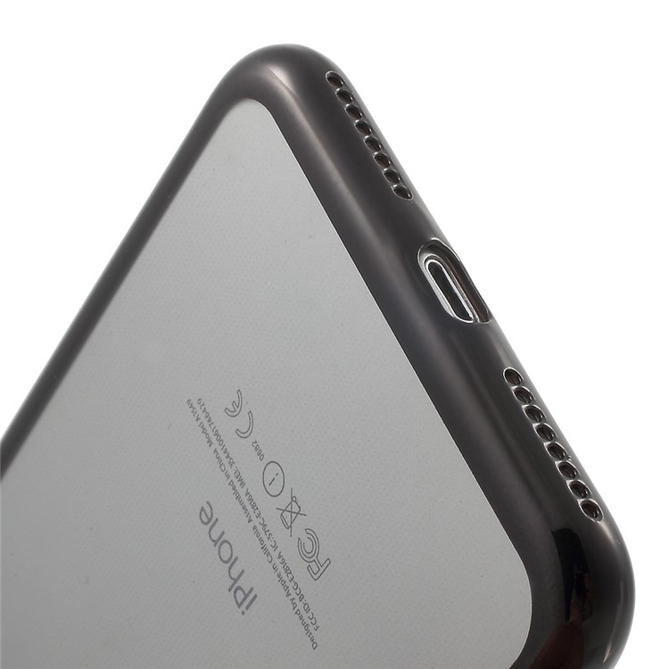 Electroplating Edge Clear TPU Cover for iPhone 7 Plus 5.5 Inch - Black-6