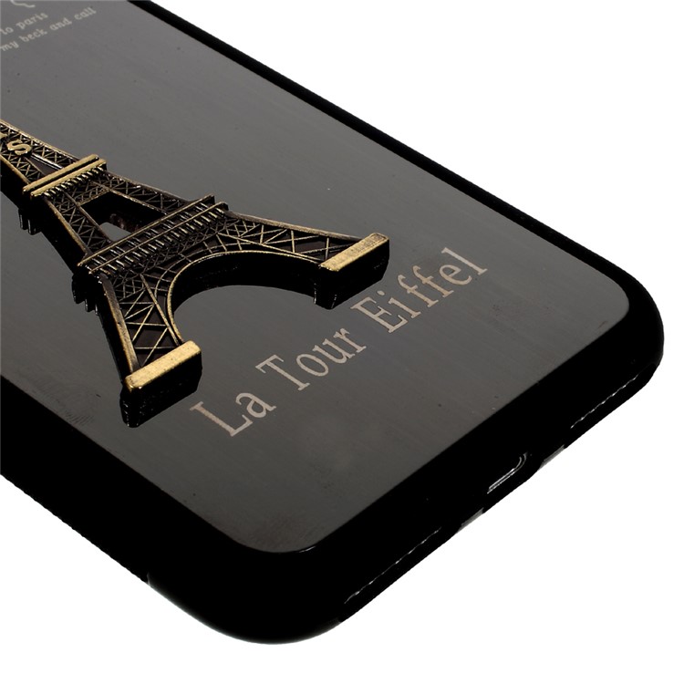 3D Eiffel Tower Aluminium Alloy Coated TPU Edges Hard PC Back Case for iPhone 7 4.7 inch - Black-5