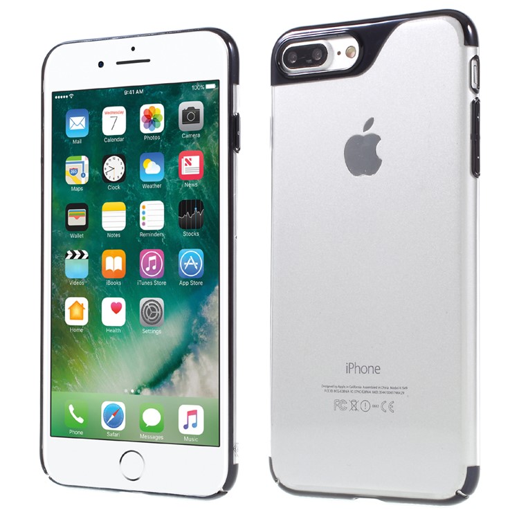 KINGXBAR Ultra-thin Clear PC Hard Case for iPhone 7 Plus - Black-1