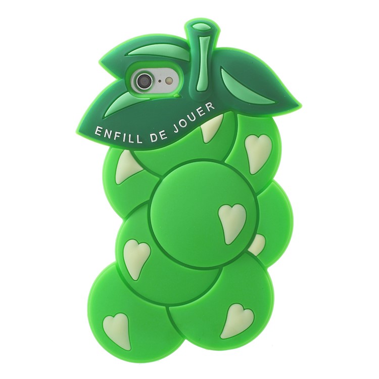 3D Grape Shaped Silicone Protective Case for iPhone 7 4.7 inch - Green-1