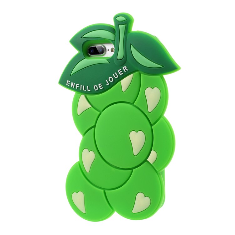 3D Grape Shaped Silicone Protective Case for iPhone 7 Plus 5.5 inch - Green-3