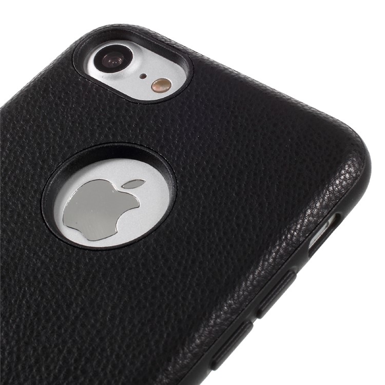 POPPHONE Brent Series Leather Coated PC TPU Hybrid Case for iPhone 7 with Kickstand - Black-6