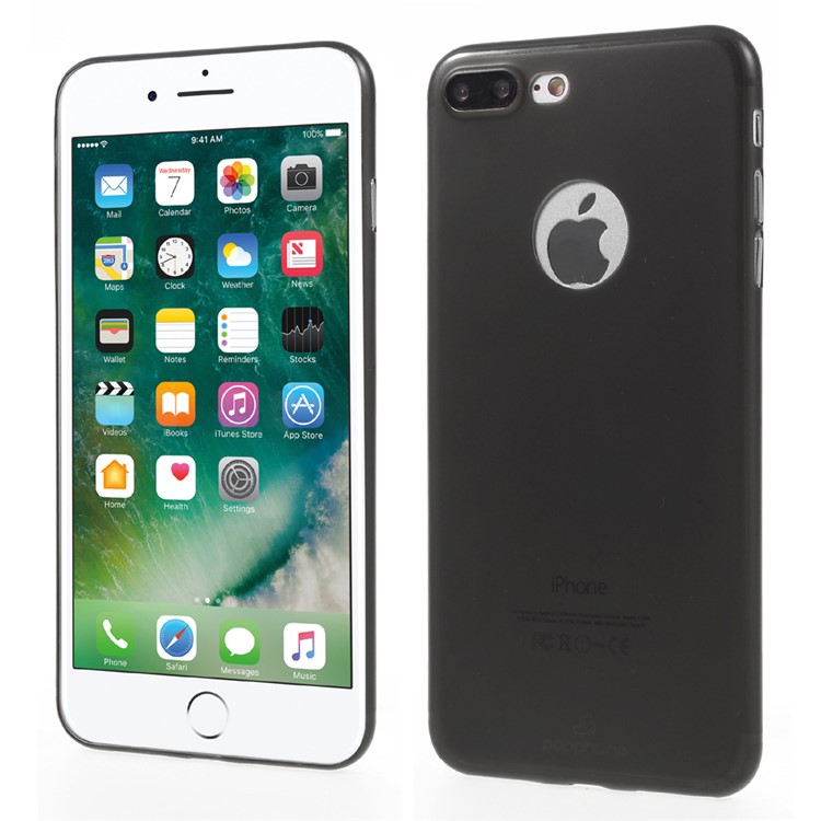 POPPHONE for iPhone 7 Plus Liby Series 0.48mm Ultrathin PP Hard Cover - Black-1