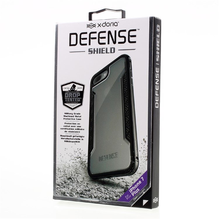 X-DORIA Defense Shield Case for iPhone 7 Plus TPU + PC + Aluminum Plated Hybrid Cover - Black-9