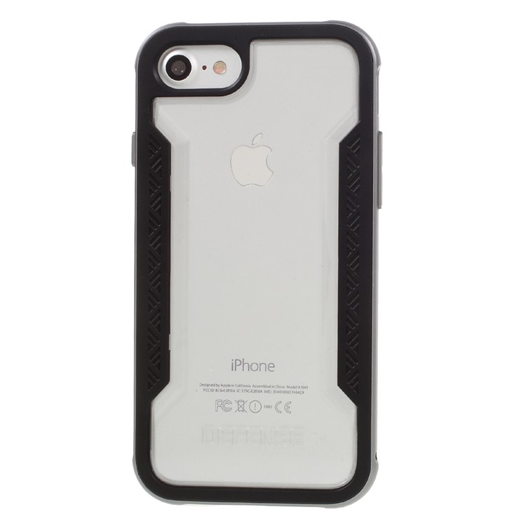 X-DORIA Defense Shield Series for iPhone 7 Metal Bumper + PC + TPU Hybrid Protective Case - Black-2