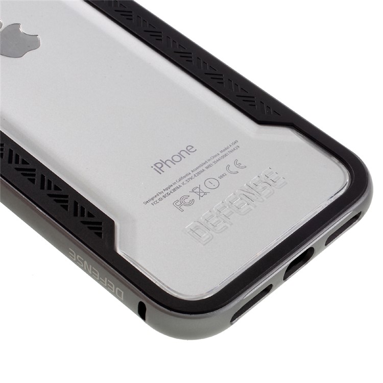 X-DORIA Defense Shield Series for iPhone 7 Metal Bumper + PC + TPU Hybrid Protective Case - Black-4
