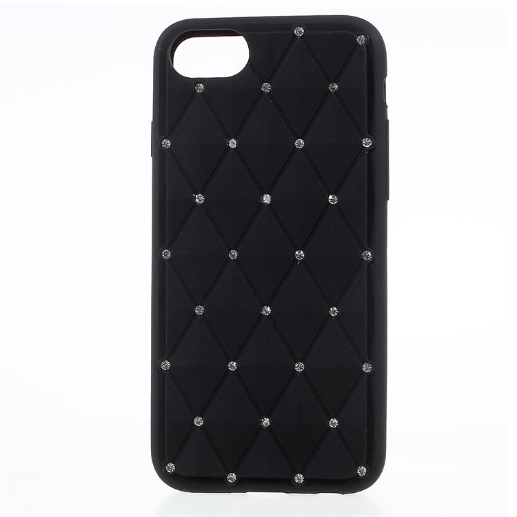 Starry Sky Rhinestone Rhombus Silicone Case for iPhone 7 4.7 inch - Black-1