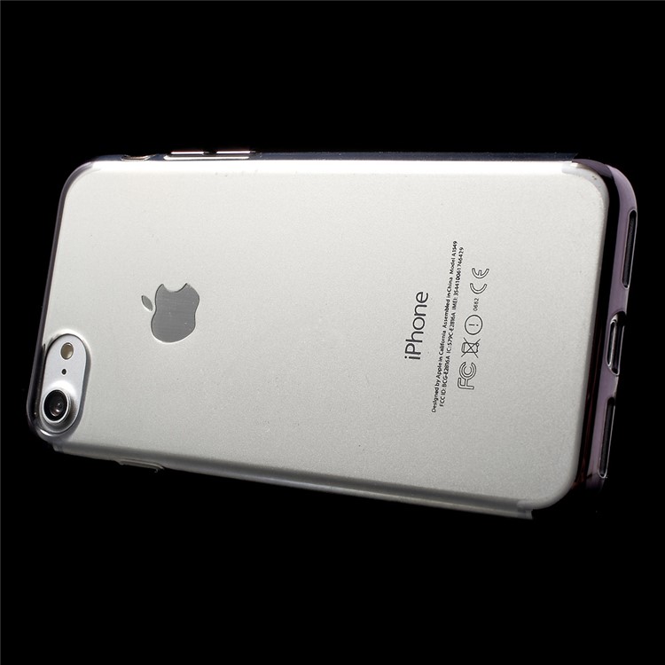 POPPHONE Electroplating TPU Gel Case for iPhone 7 4.7 - Black-2