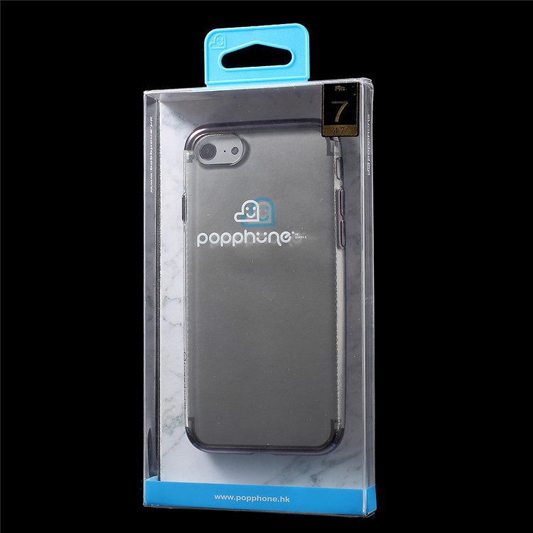 POPPHONE Electroplating TPU Gel Case for iPhone 7 4.7 - Black-7