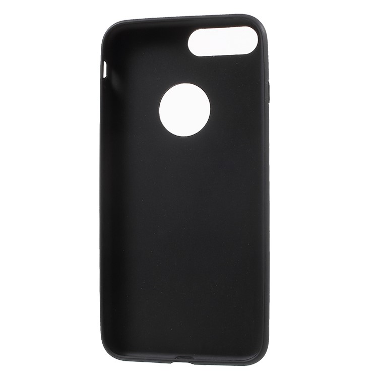 POPPHONE Plating TPU Case for iPhone 7 Plus 5.5 Inch with Carbon Fiber Texture - Black-3