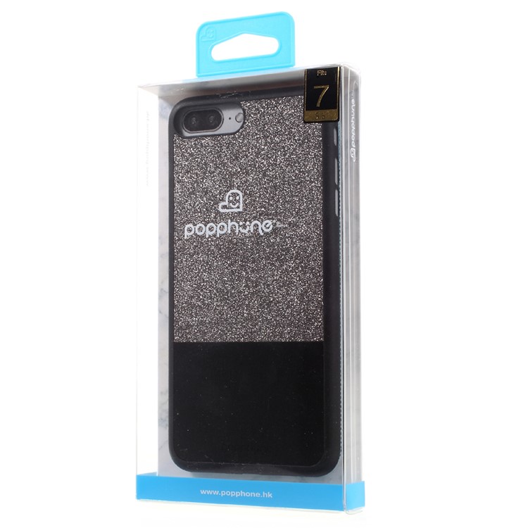 POPPHONE Lucoco Series for iPhone 7 Plus Leather Coated Plastic Case - Black-6