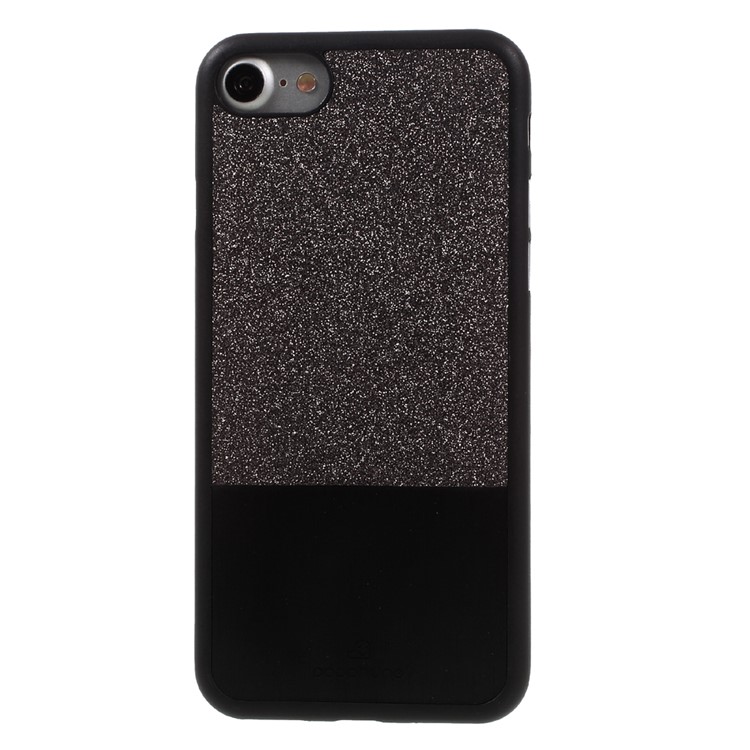 POPPHONE Lucoco Series for iPhone 7 Leather Coated Plastic Case - Black-2
