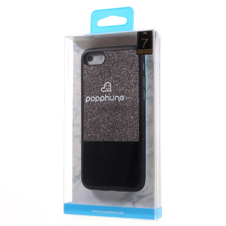 POPPHONE Lucoco Series for iPhone 7 Leather Coated Plastic Case - Black-6