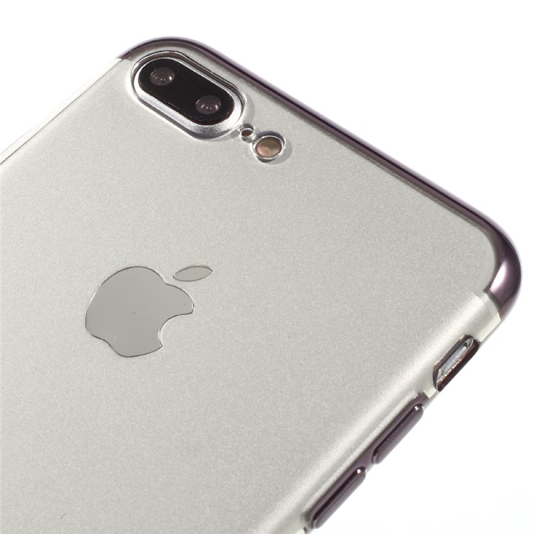 POPPHONE Plating Clear TPU Protective Case for iPhone 7 Plus - Black-3