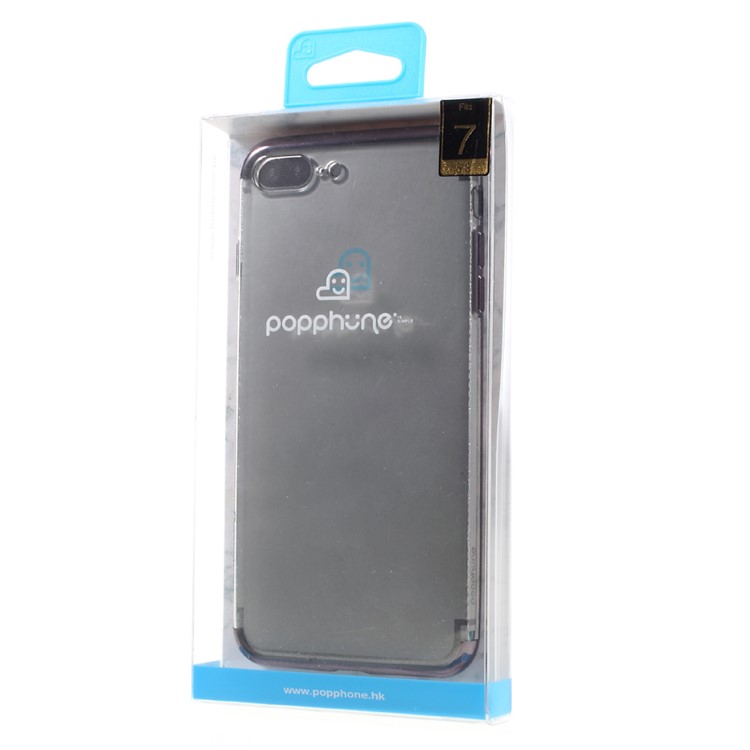 POPPHONE Plating Clear TPU Protective Case for iPhone 7 Plus - Black-6