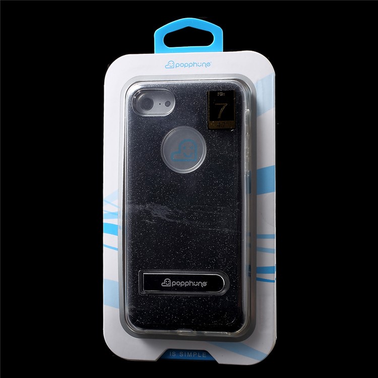 POPPHONE Melos Series for iPhone 7 Flash Powder PC TPU Hybrid Case - Black-10