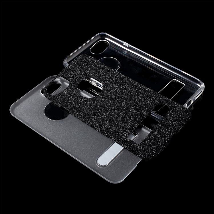 POPPHONE Melos Series for iPhone 7 Flash Powder PC TPU Hybrid Case - Black-6
