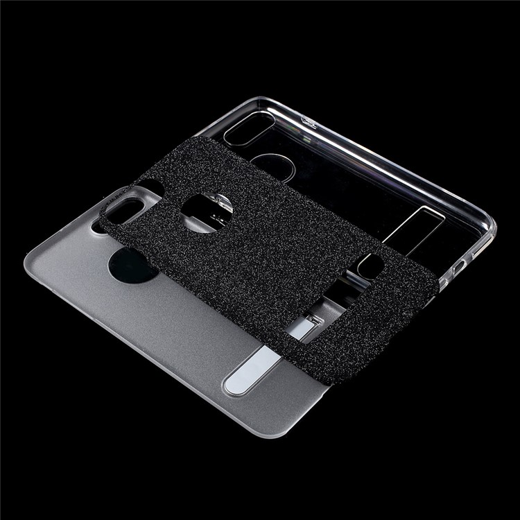 POPPHONE Melos Series for iPhone 7 Plus Flash Powder PC TPU Kickstand Case - Black-6