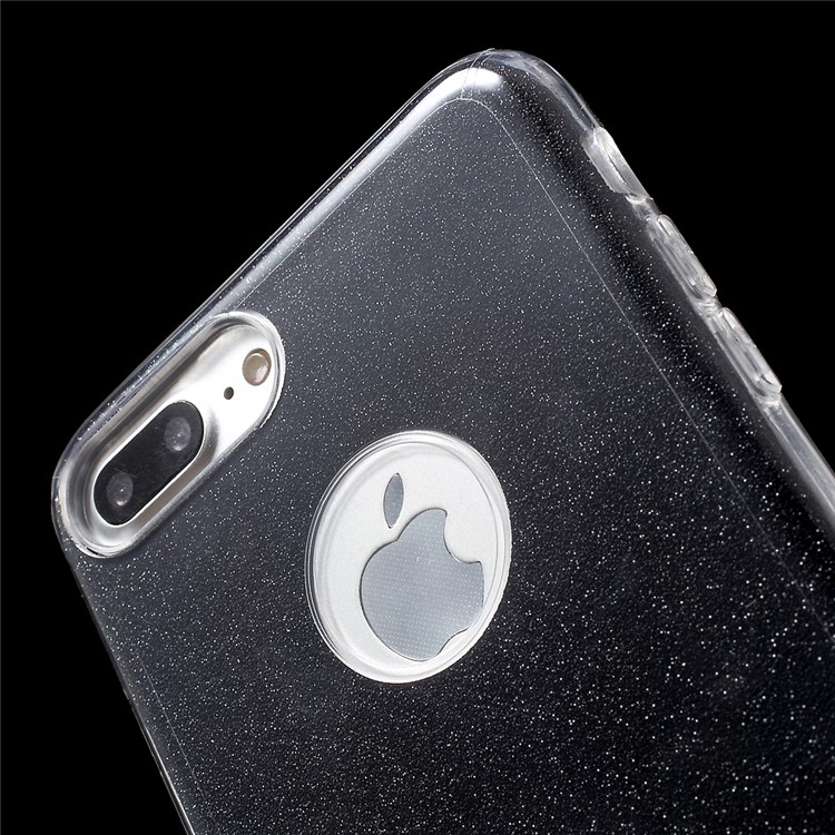 POPPHONE Melos Series for iPhone 7 Plus Flash Powder PC TPU Kickstand Case - Black-7