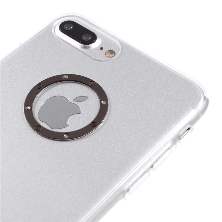 POPPHONE Waite Series for iPhone 7 Plus Clear PC TPU Hybrid Back Case - Grey-3