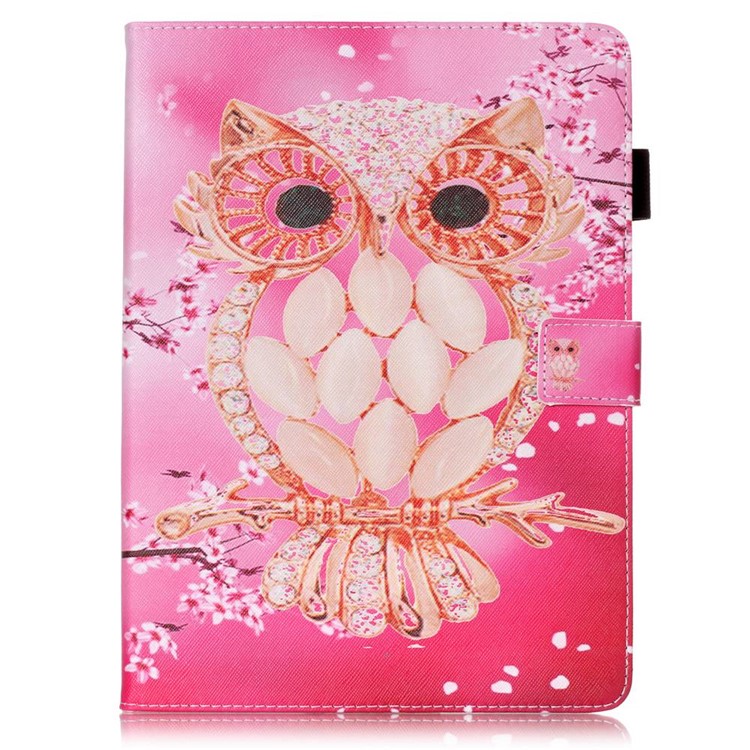 Flip Smart Leather Wallet Case for iPad Air 2 - Diamante Owl-2