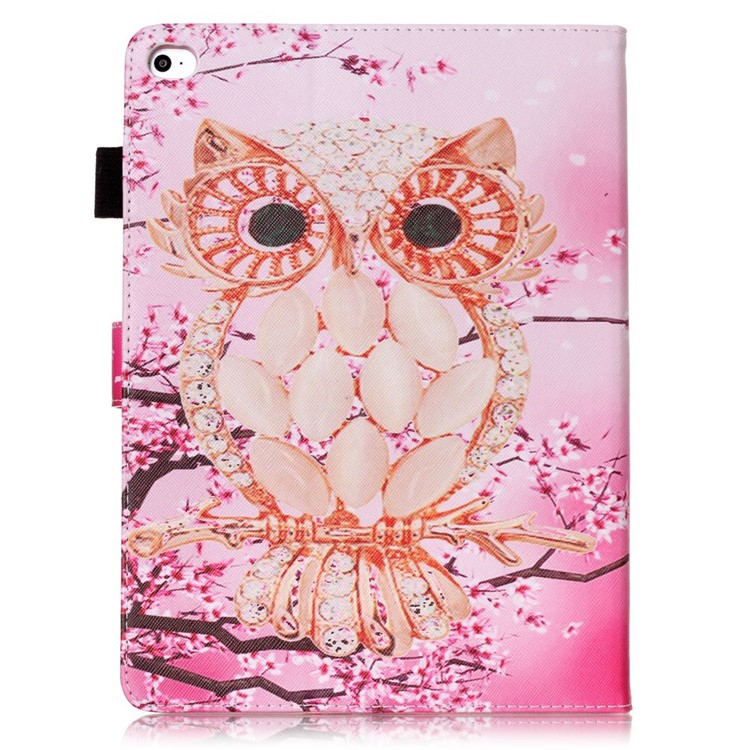 Flip Smart Leather Wallet Case for iPad Air 2 - Diamante Owl-3
