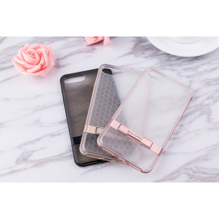 G-CASE Honeycomb PC + TPU Hybrid Back Case for iPhone 7 Plus with Kickstand - Black-10