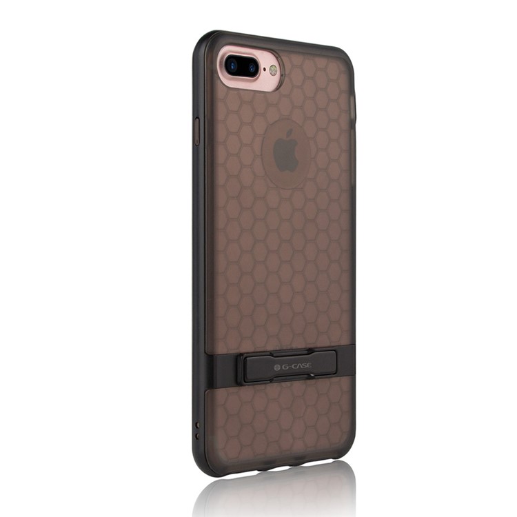G-CASE Honeycomb PC + TPU Hybrid Back Case for iPhone 7 Plus with Kickstand - Black-4