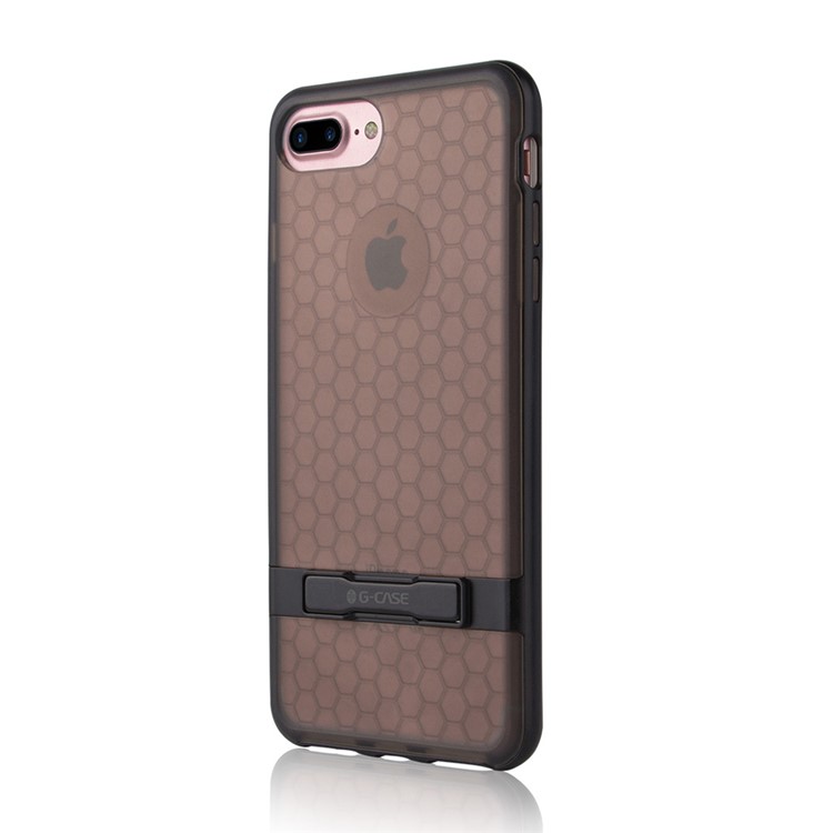 G-CASE Honeycomb PC + TPU Hybrid Back Case for iPhone 7 Plus with Kickstand - Black-5