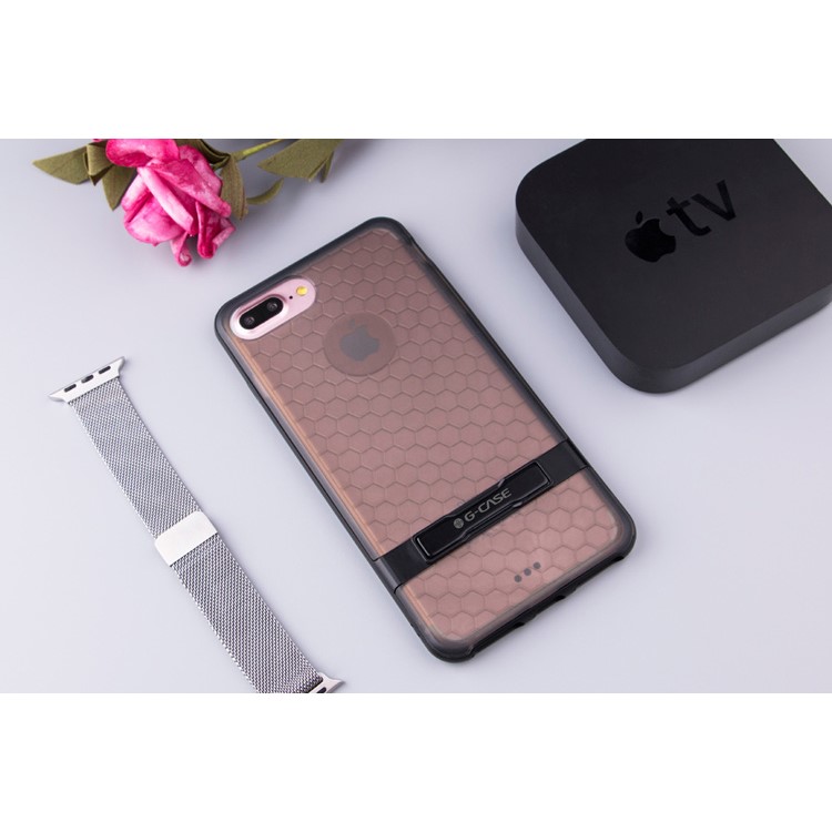 G-CASE Honeycomb PC + TPU Hybrid Back Case for iPhone 7 Plus with Kickstand - Black-9